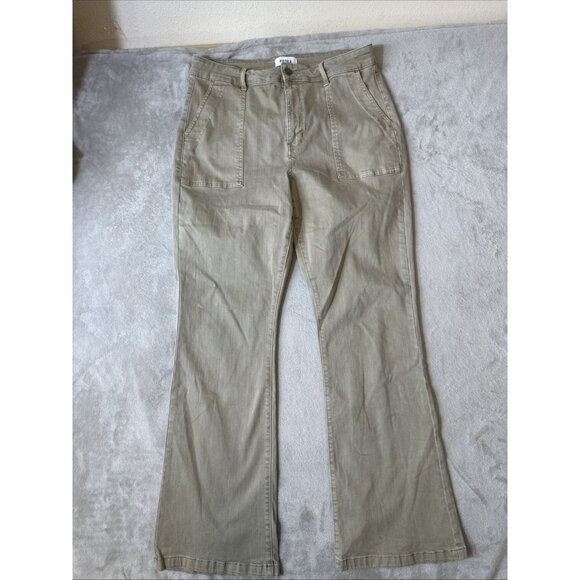 Pistola Size 32 Khaki Utility Patch Pocket Flare Leg Pants - Picture 2 of 12